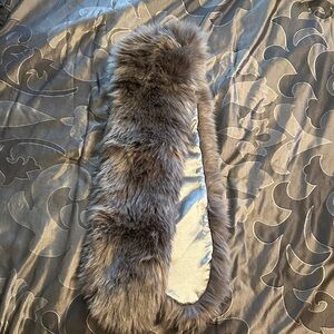 Ann Taylor Gray Faux Fur Scarf
